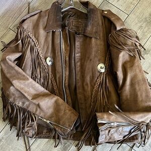 Men’s XL First Genuine Leather Western Moto Coat